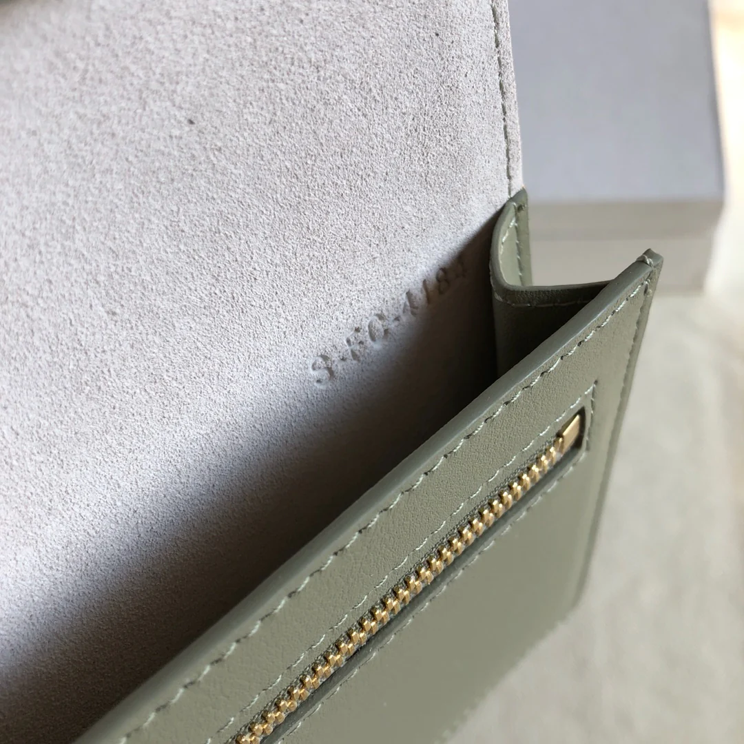 Длинный кошелек Celine - бежевый - светло-зеленый - с принтом пальм