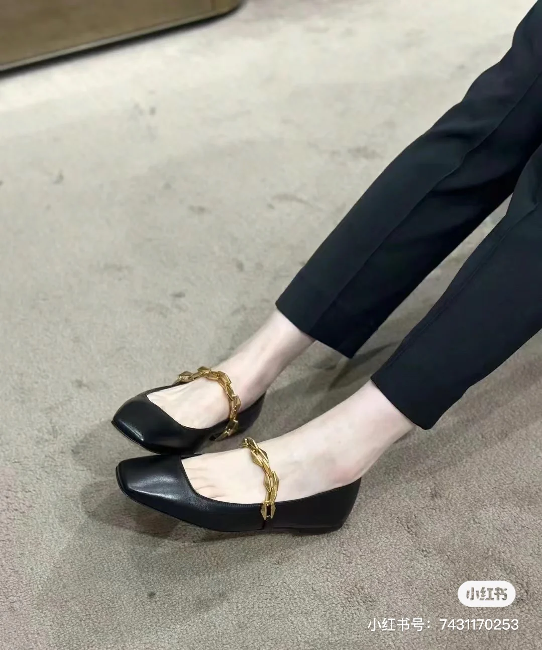 Балетки Jimmy Mary Jane Series Chain Flats - черные
