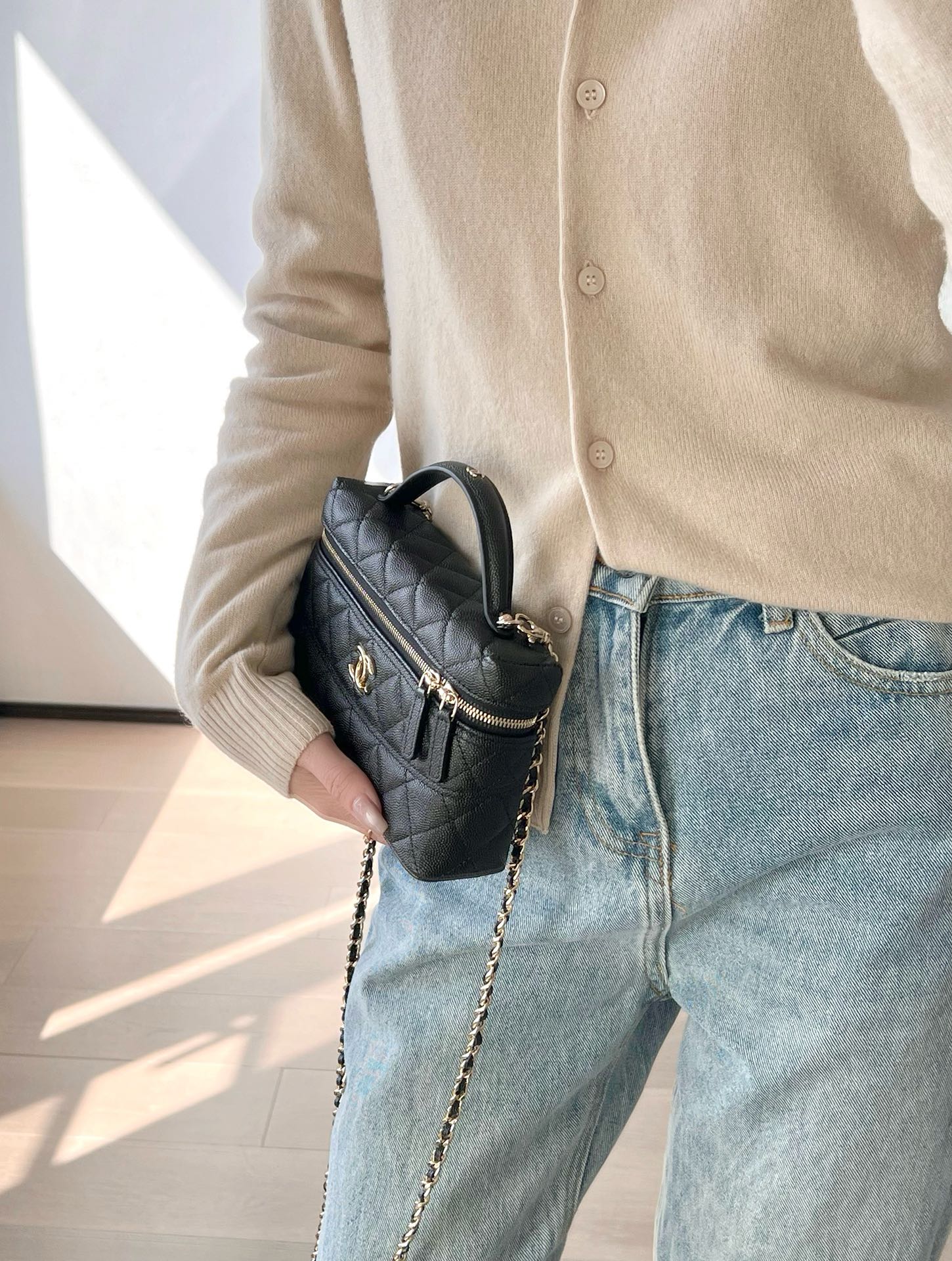 Длинный клатч-коробочка Chanel 25c-LP - черный