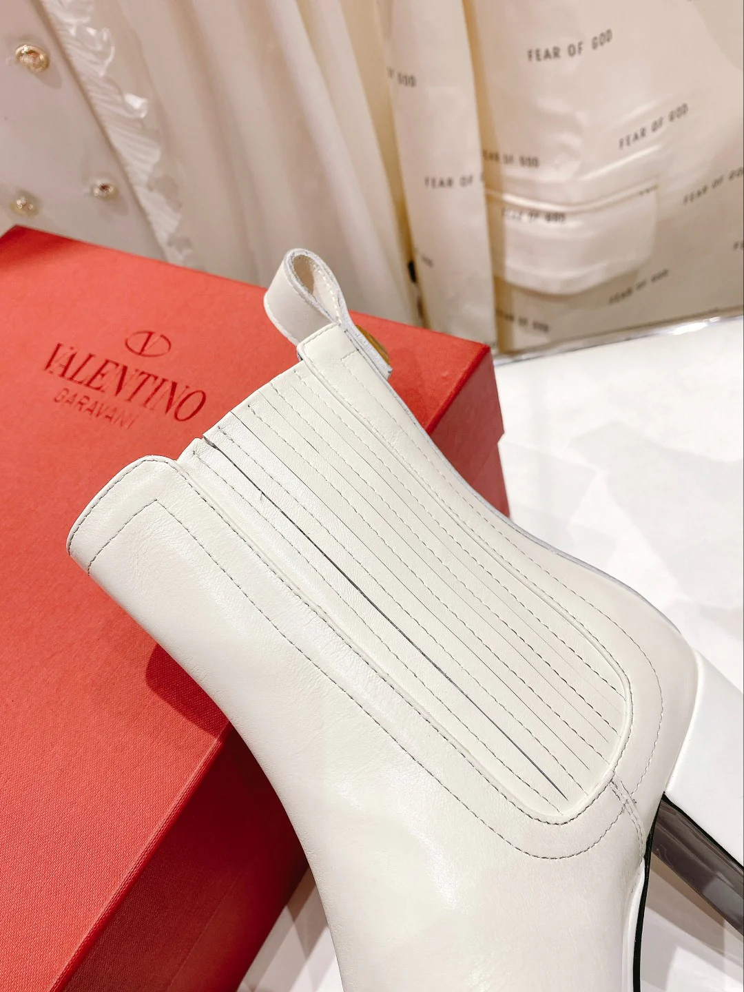 Ботильоны на платформе Valentino - белые