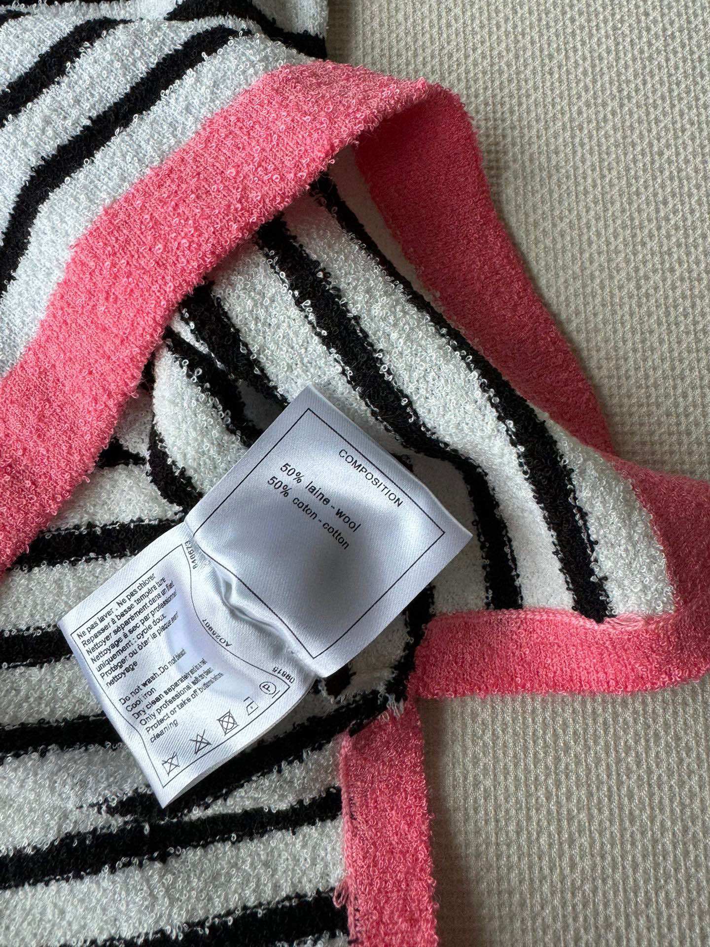 Жилет в стиле Chanel - 2403 - Новый полосатый жилет - Розовый