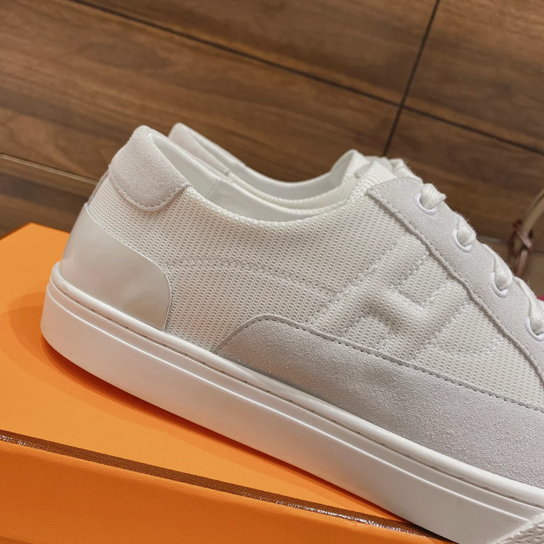 Весенняя коллекция Hermes 2022 — Белые повседневные кроссовки — Унисекс — Белые