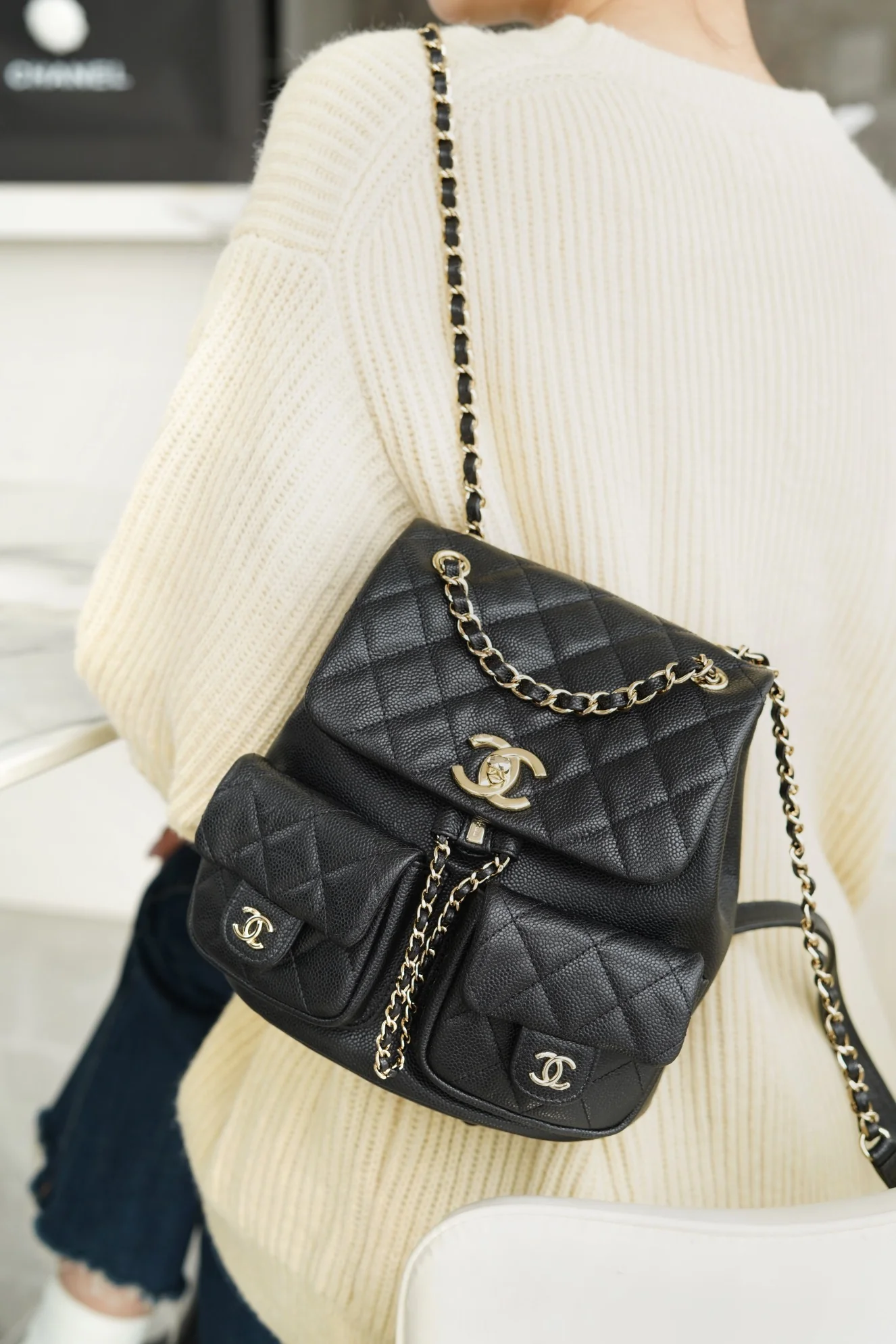 Кожаный рюкзак Chanel Duma - черный