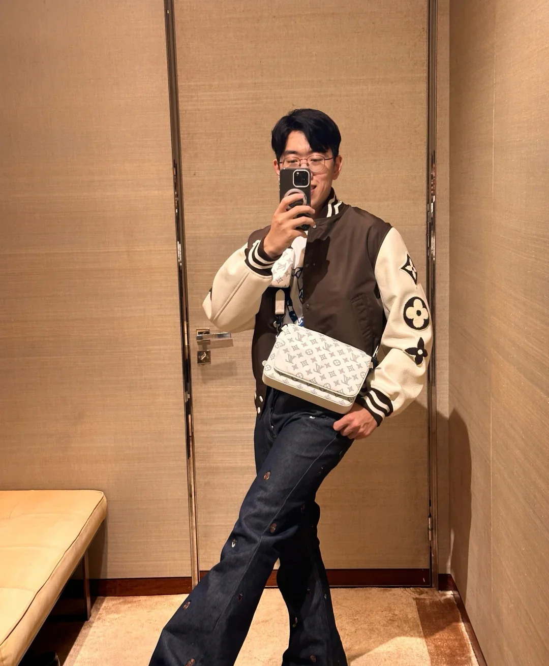 Сумка-мессенджер LV-m24754-trio - белая