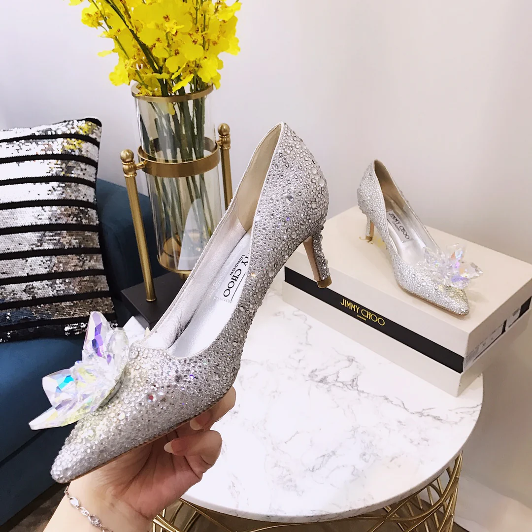 Серия Jimmy Crystal - Кристаллическая поверхность - Туфли на шпильках - Туфли на высоком каблуке