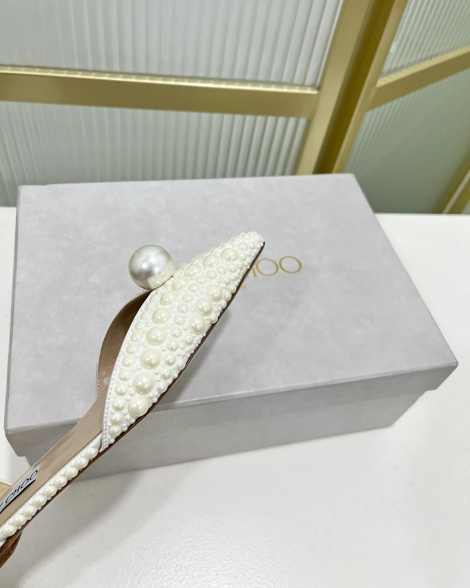 Сандалии/туфли Jimmy Retro Pearl Series на плоской подошве - белые