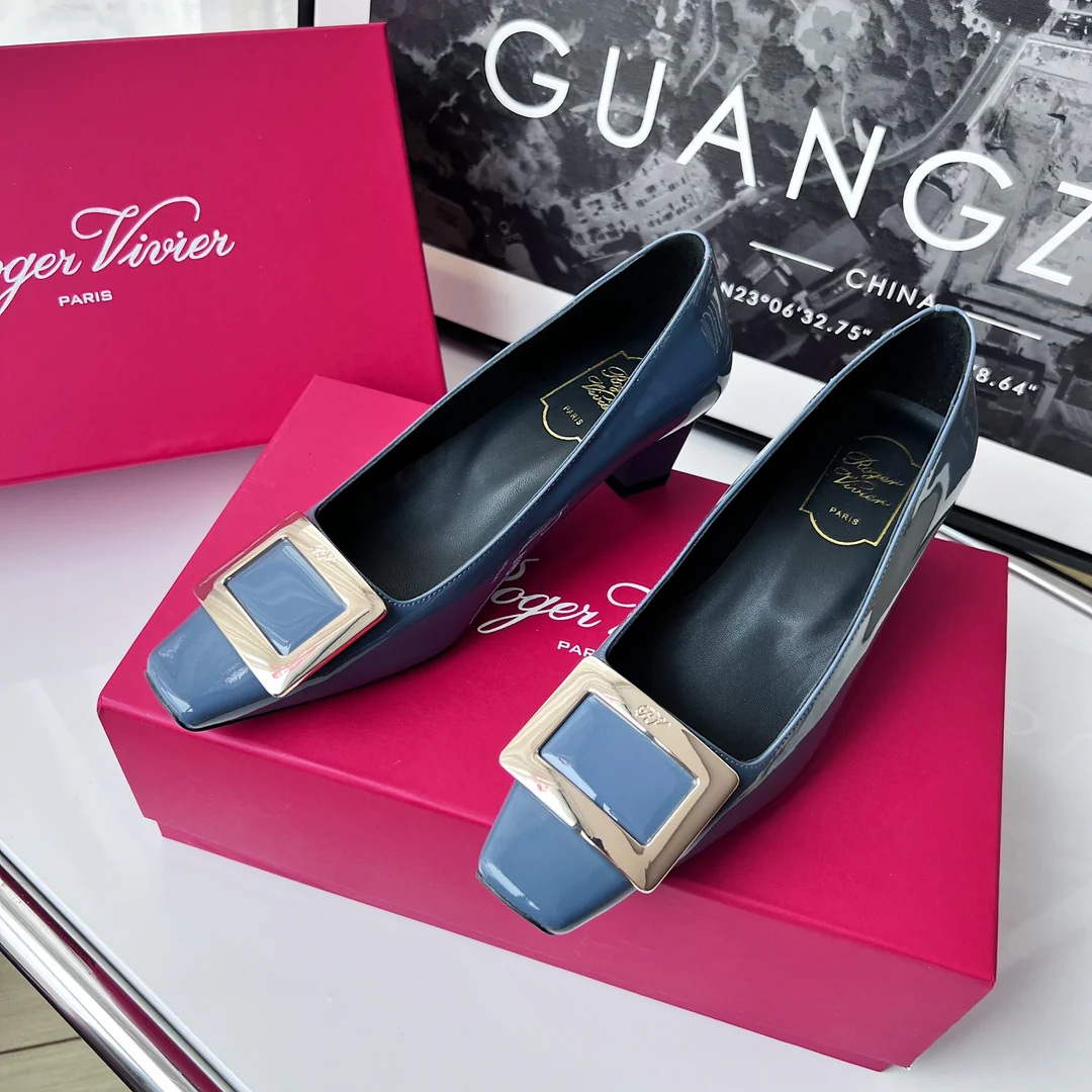 Туфли RV - классические туфли на высоком каблуке - 4-5 см - туманно-голубой