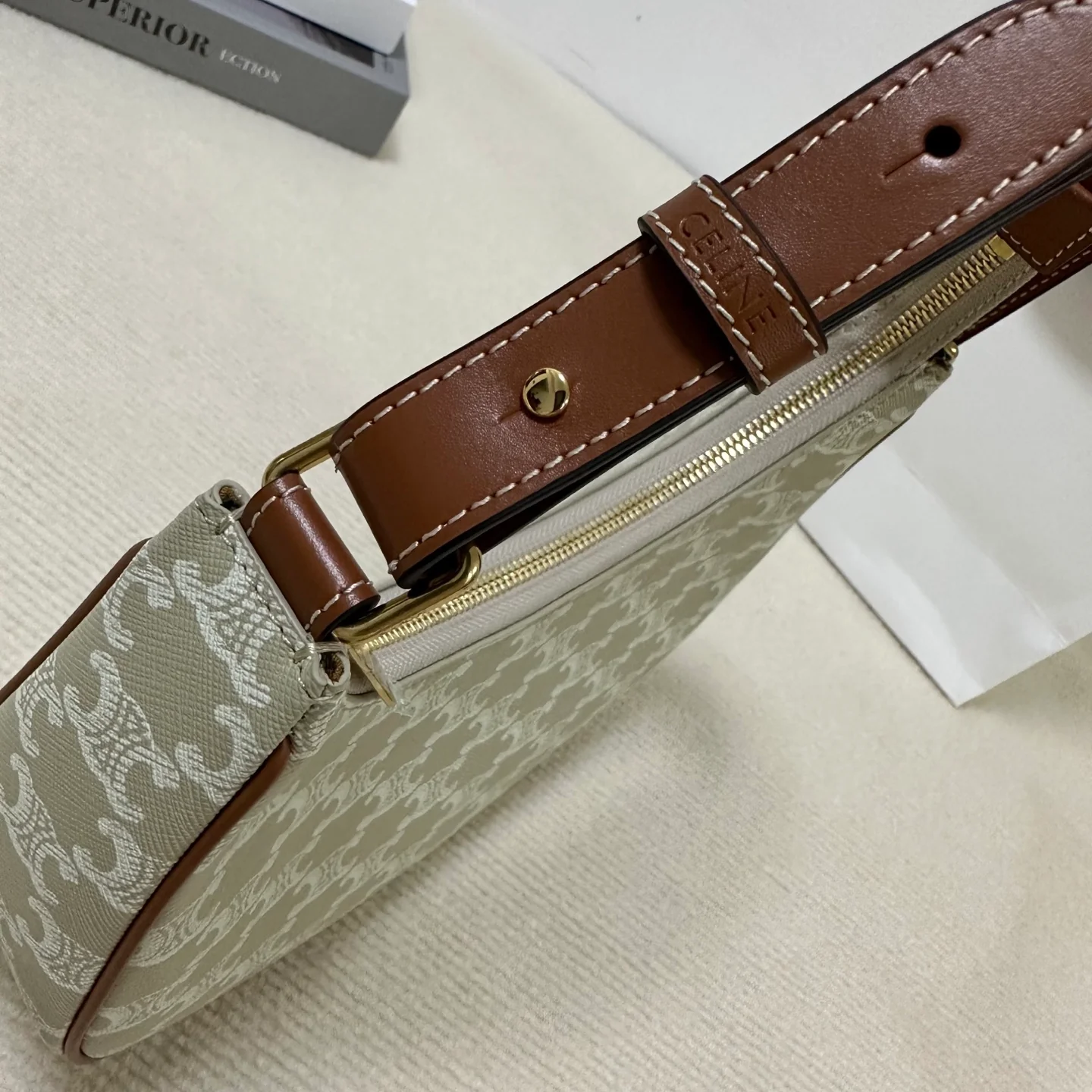 Celine - Сумка под мышкой - Монограмма Триумфальной арки - Серый