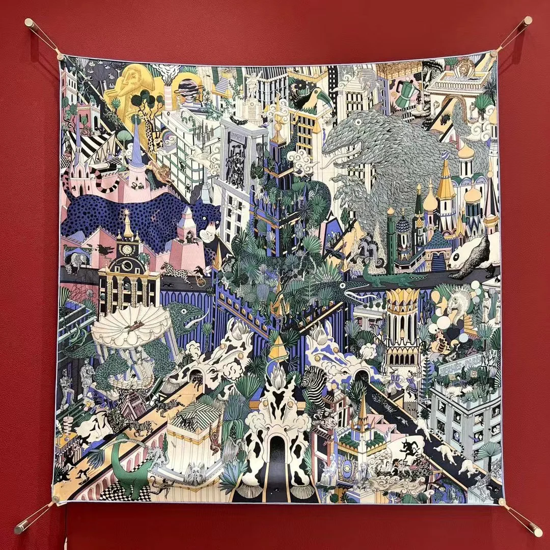 Hermes - Шёлковый шарф ?Зверополис? 90 см