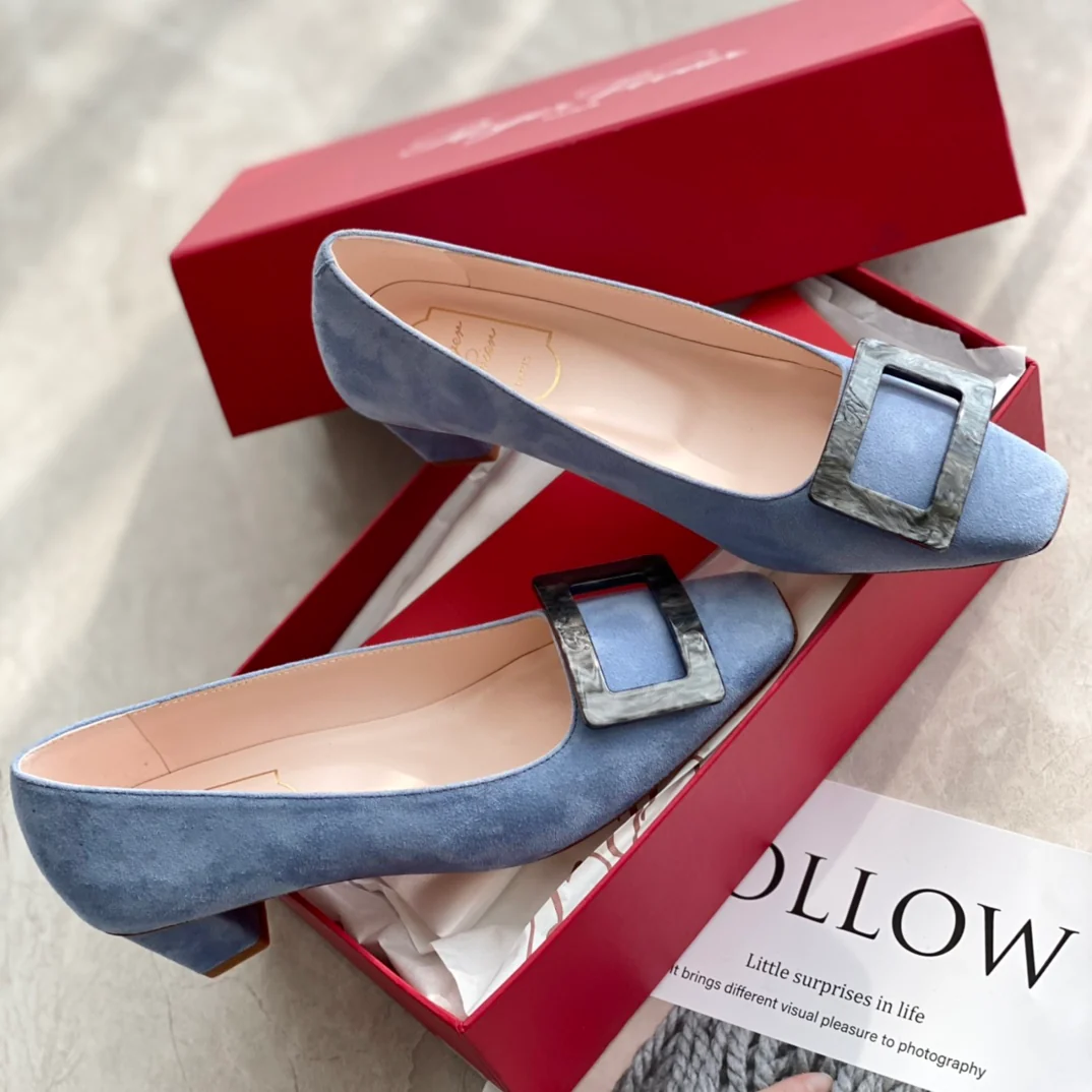 Обувь RV - Новинка начала осени 2023 года - Туфли на низком каблуке - Синие