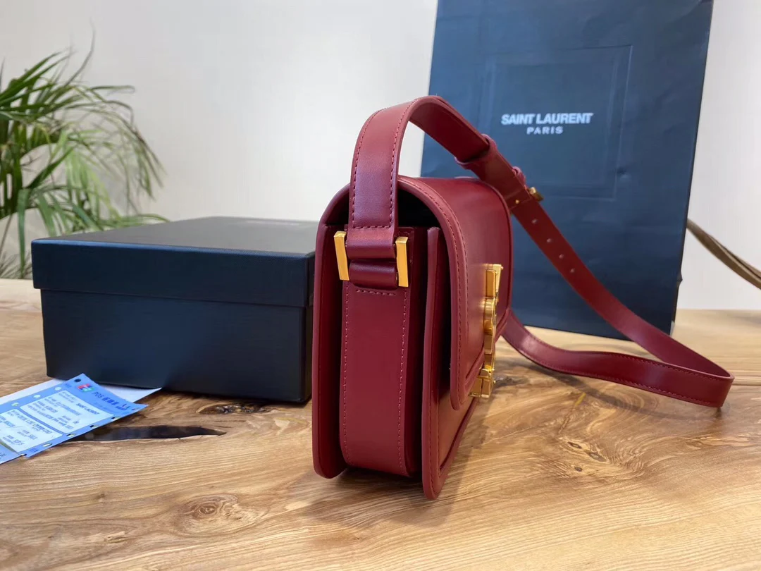 Сумка YSL Solferino Tofu - бордовый - 18см