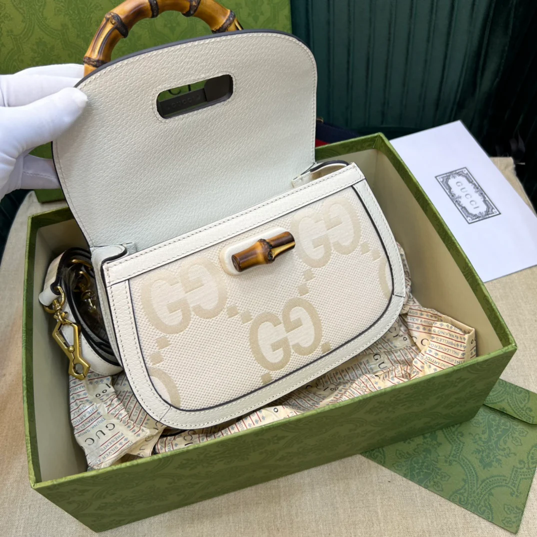 Сумка Gucci из бамбука - 21x15x7 см