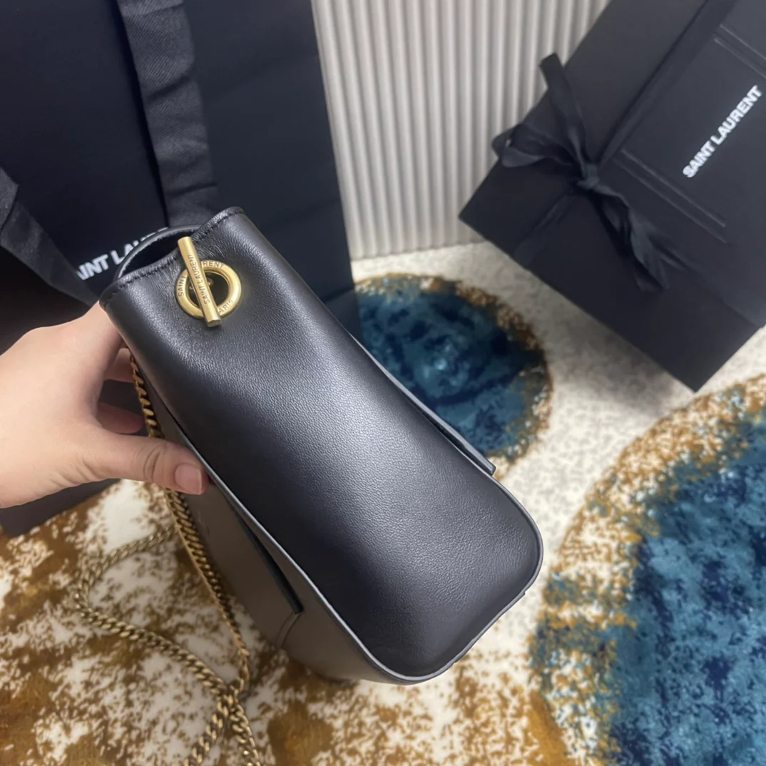 YSL-Kate Double Bread - Тонкая овечья кожа - Черный - 28 см