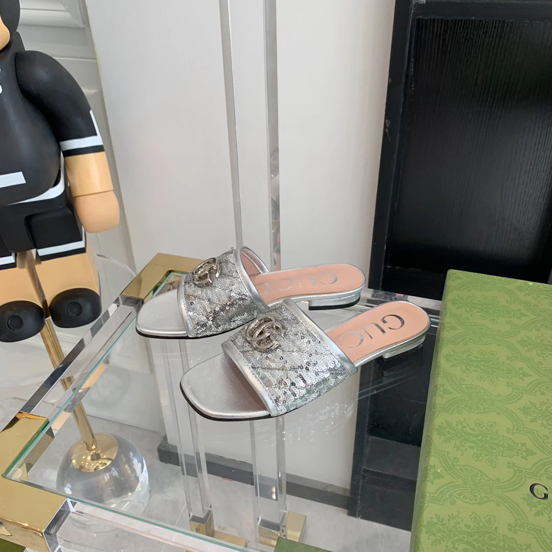 Тапочки Gucci с квадратным носком - 1