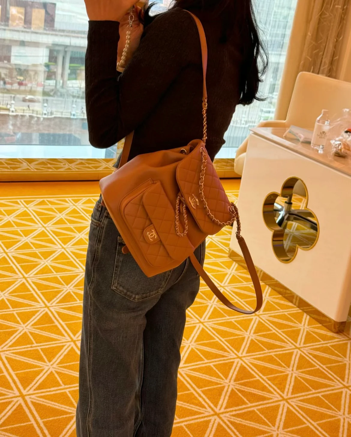 Рюкзак Chanel 24p - Карамельный, маленький