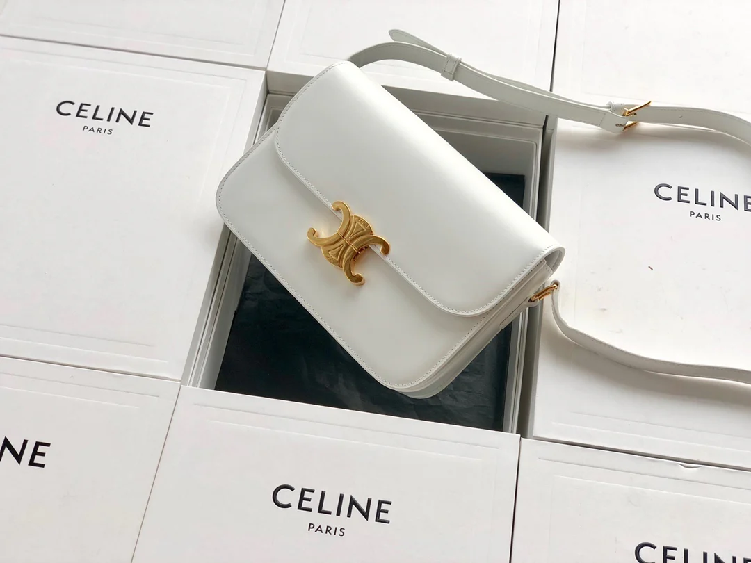 Сумка Celine Triomphe из телячьей кожи - Средний размер - 22 см - 5 см - 4 см