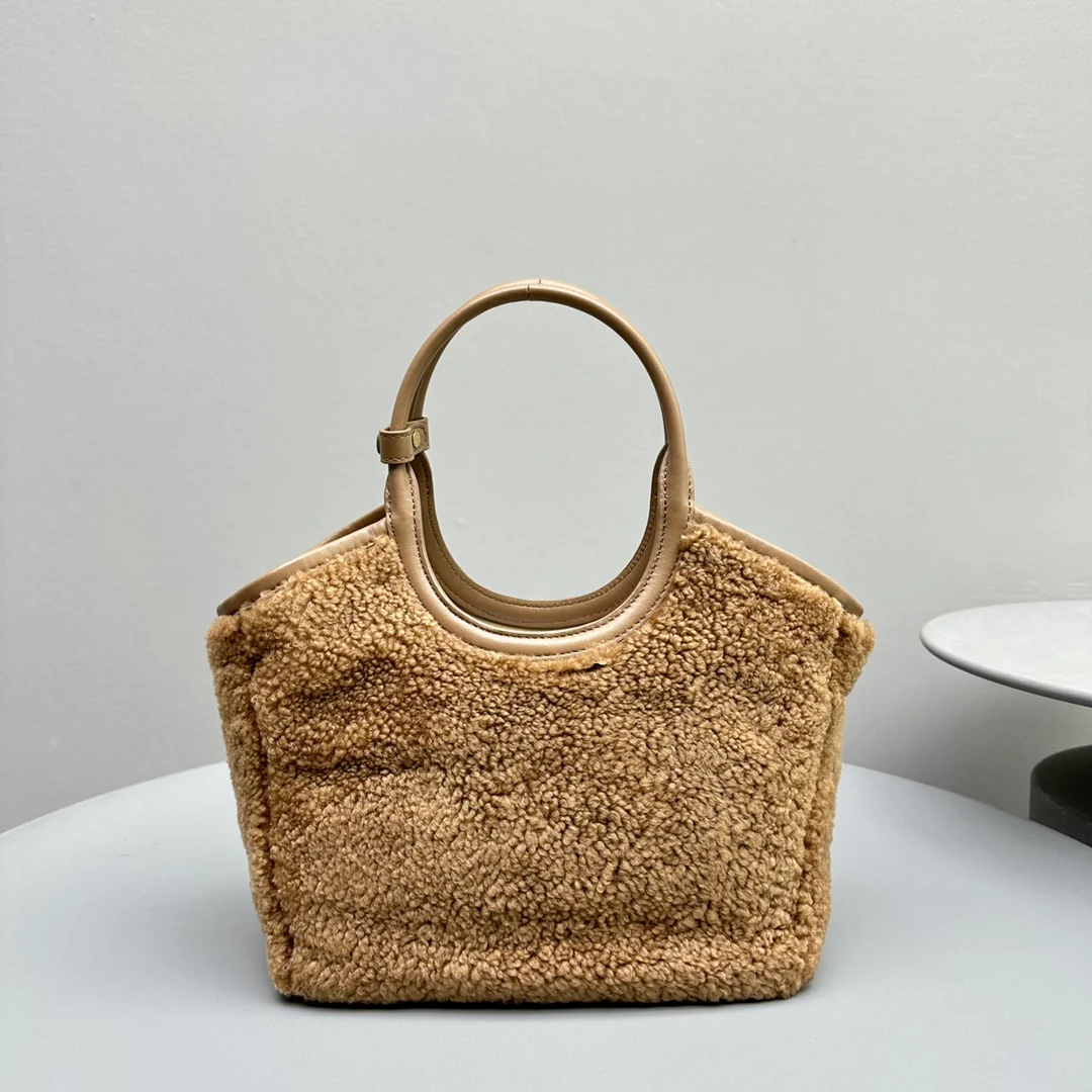 Сумка-тоут Miu Miu Ivy - овечья шерсть - маленькая - коричневая