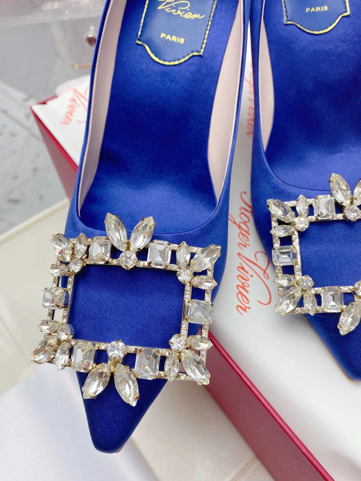 Обувь RV Shoes - Новинка ранней весны 2023 года - Туфли на высоком каблуке с пряжкой в ??виде снежинки - Синие