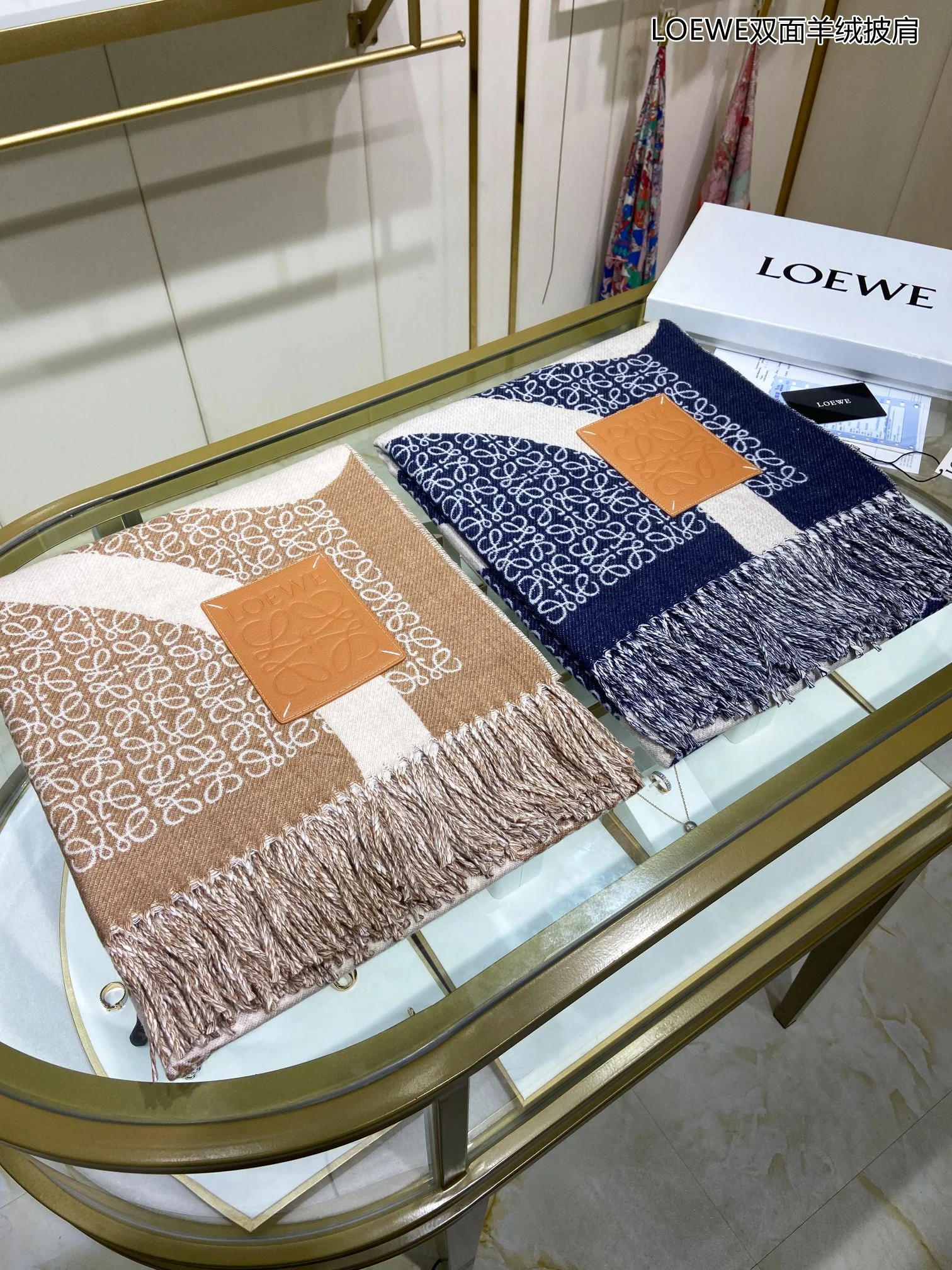 Двусторонняя кашемировая шаль Lolwei - 140 см - 100 см - Кашемир - 1 шт.