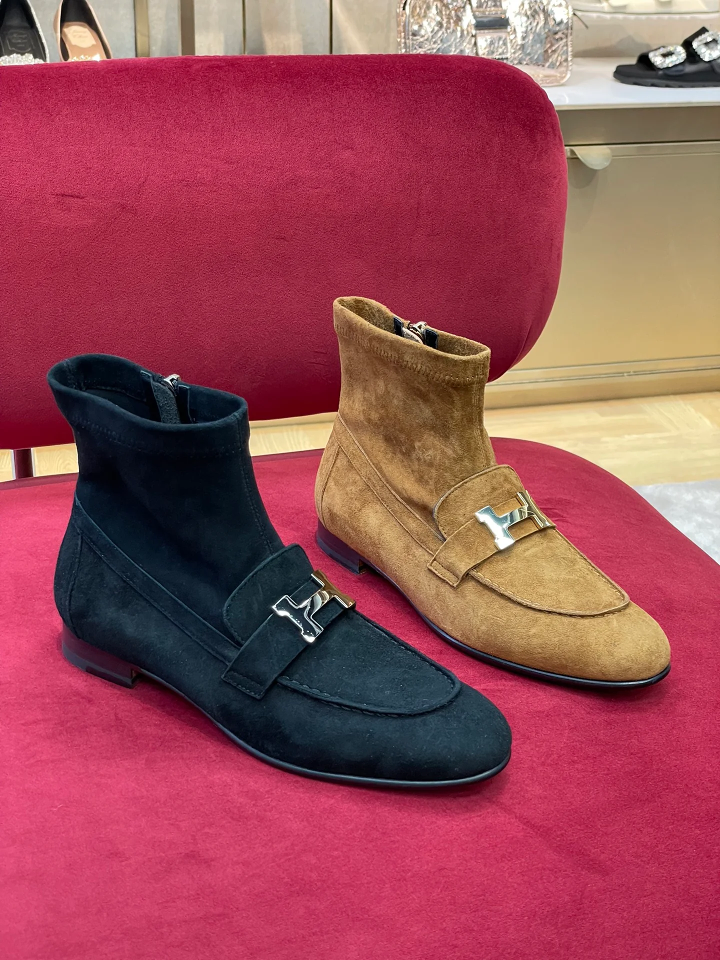 низкие замшевые лоферы Hermes