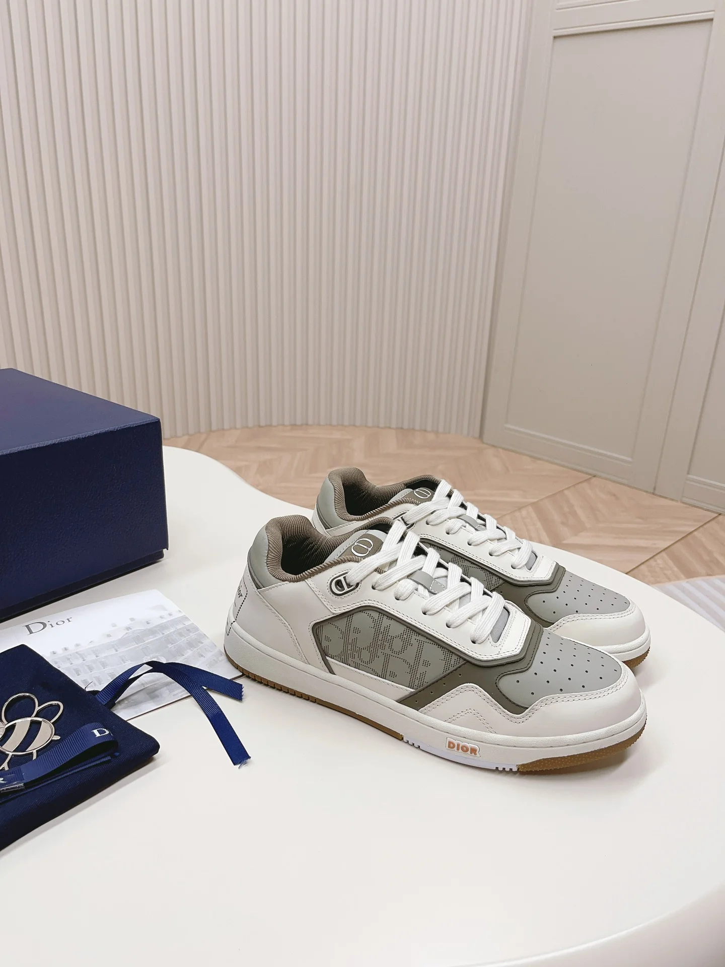 Dior B27 серия - Низкие повседневные туфли - Унисекс - Серый/Белый