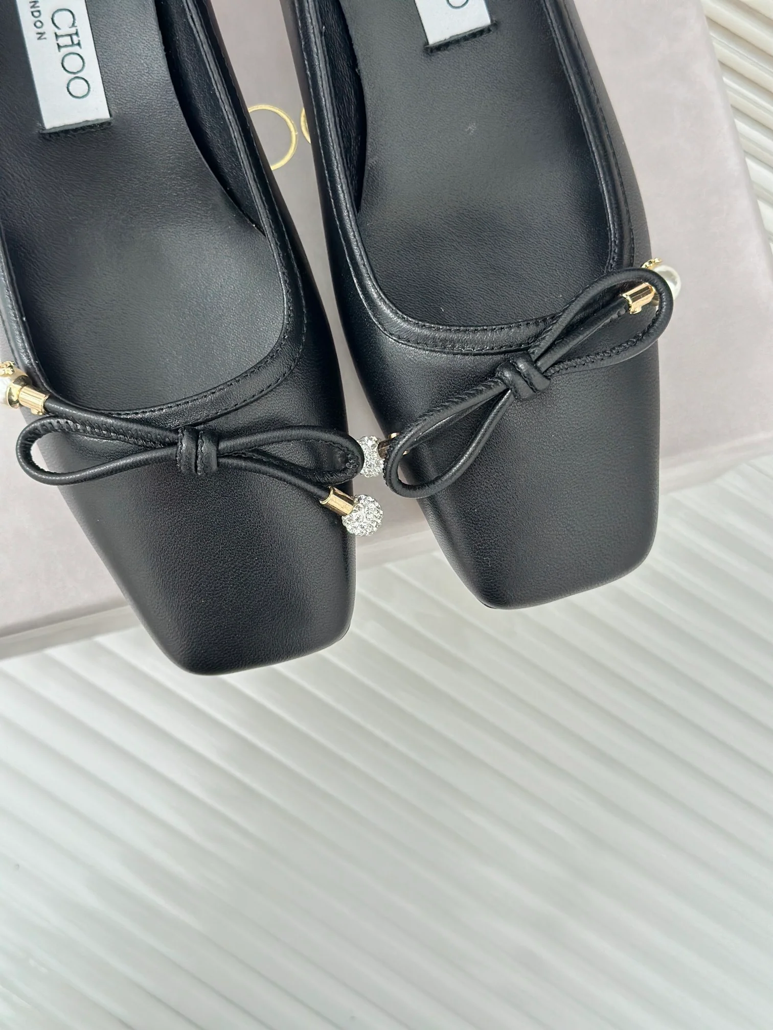 JC - Балетки с квадратным носком, модель 2024 - Черные