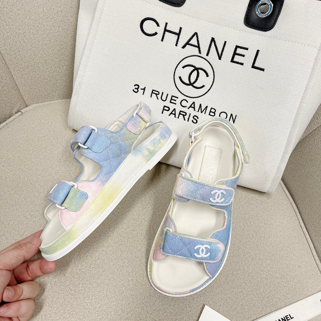 Chanel - Сандалии с градиентным клетчатым узором