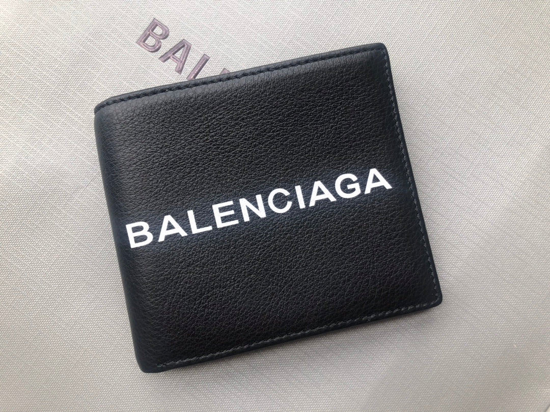 Balenciaga-牛皮两折短夹-可放照片