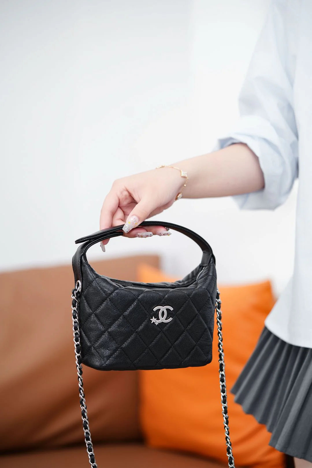 Chanel - ??? - Сумка-бенто в форме звезды - Черная с серебристой фурнитурой