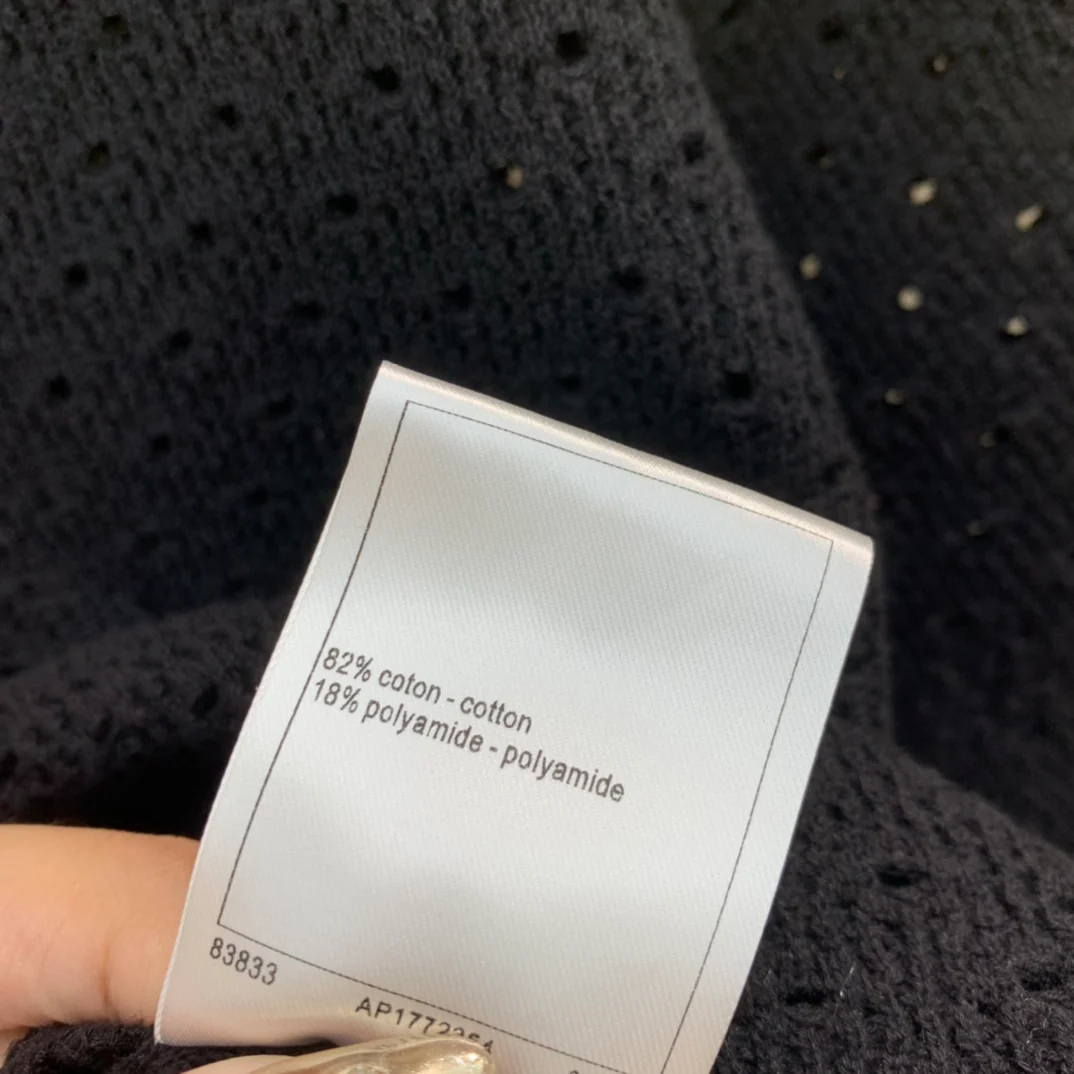 Chanel 2403 - Ажурный вязаный топ - Черный