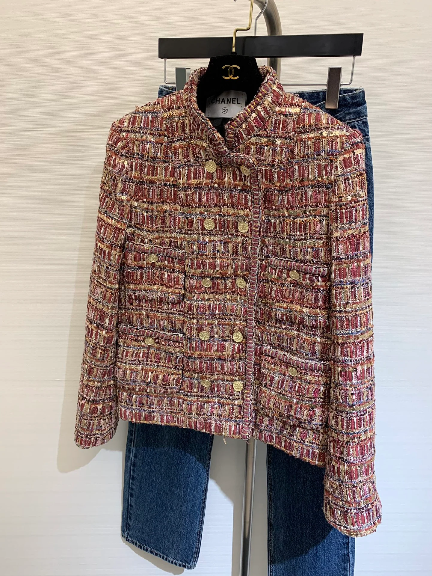 Тяжелый вязаный жакет Chanel 2403