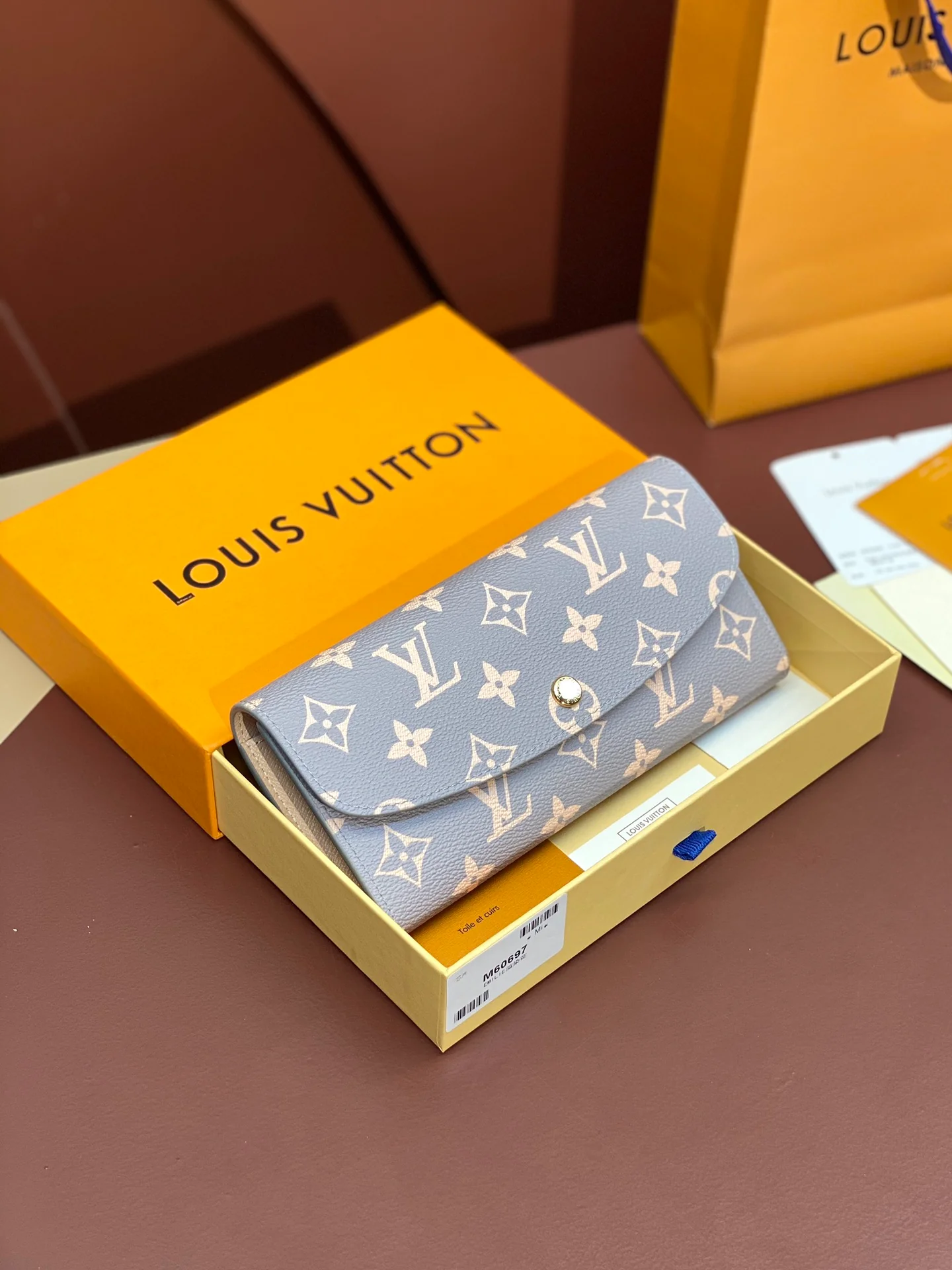 LV-m60697-emilie кошелек с цветочным принтом