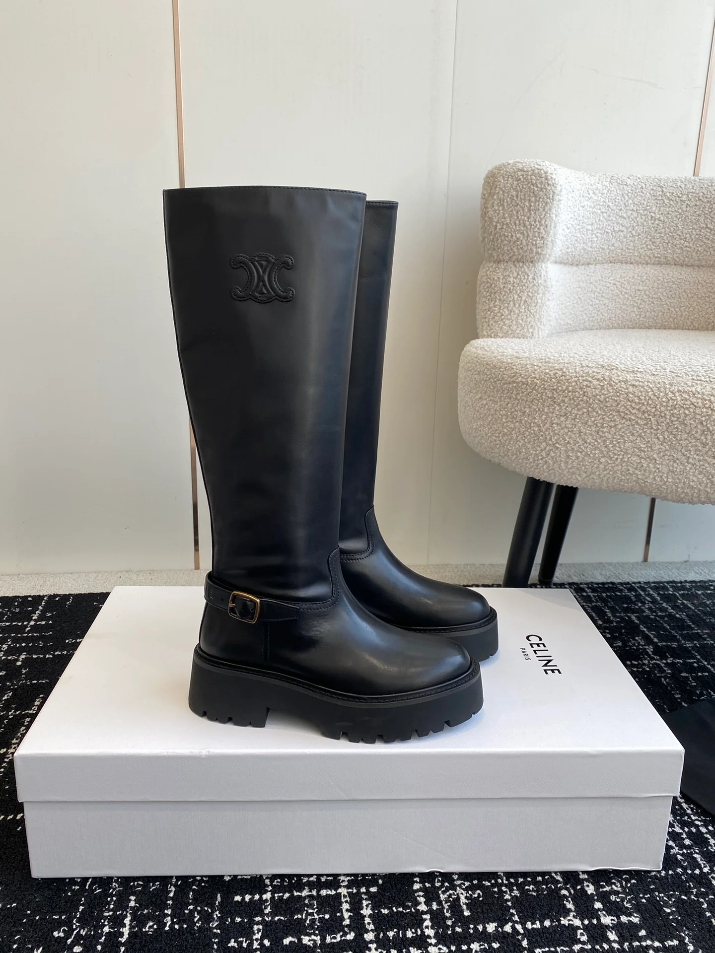 Сапоги для верховой езды Celine 2024 - черные
