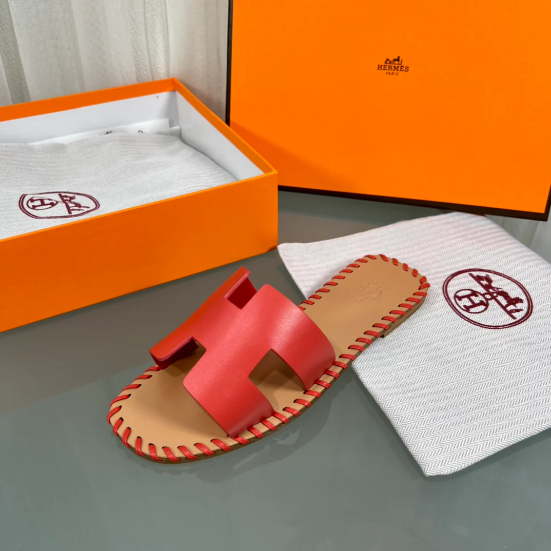 Плоские тапочки ручной работы Hermes