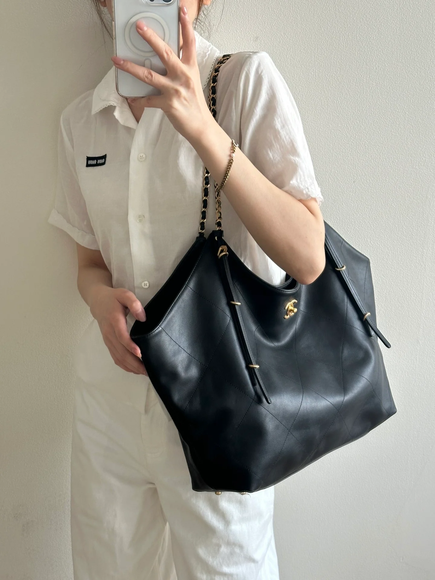 Большая сумка-шоппер 25s - черная