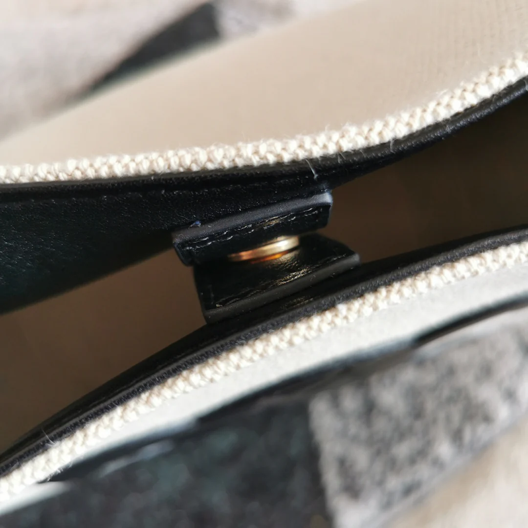 Льняная сумка-ведро Celine Cuir - Большая - Черная