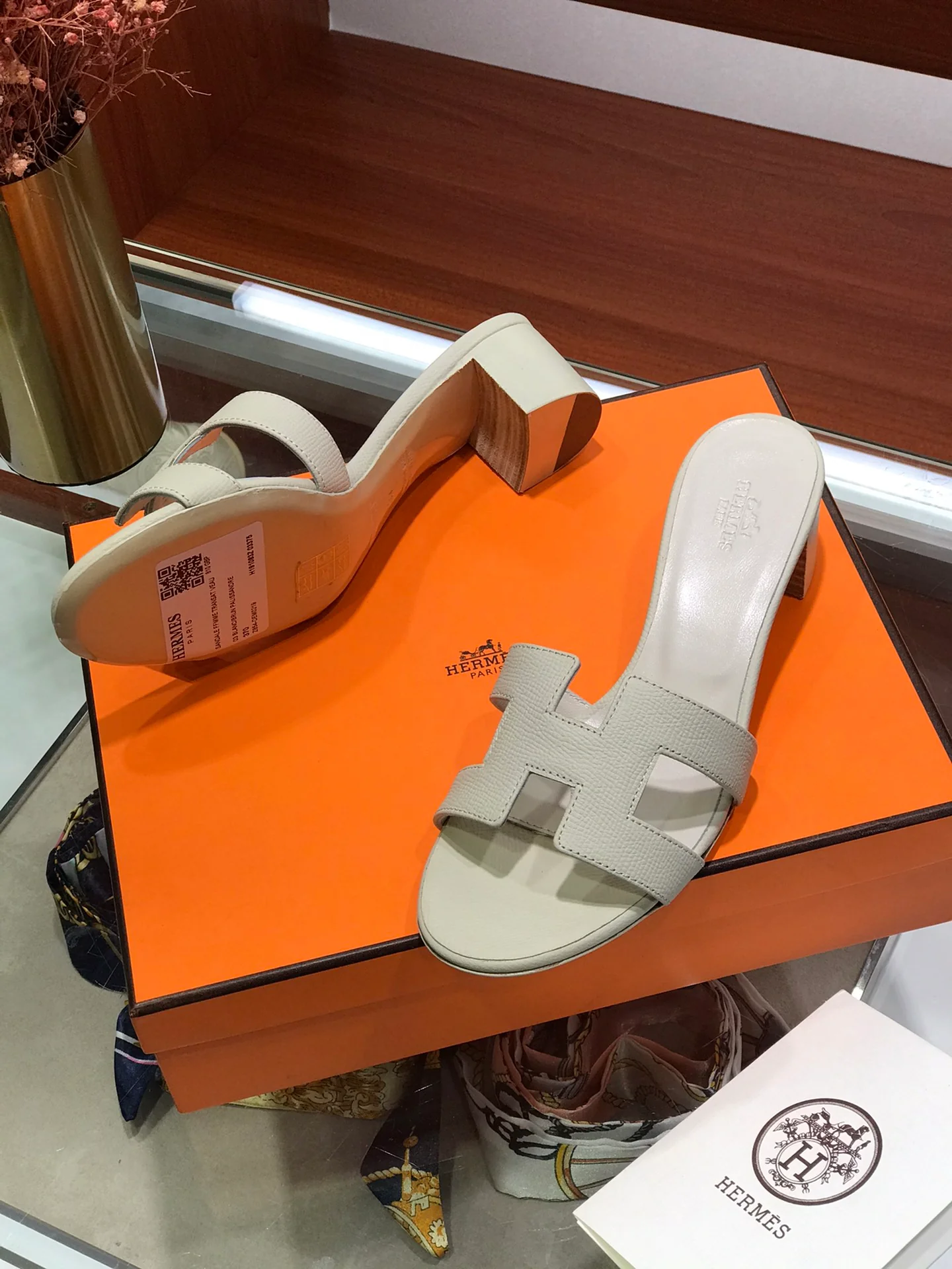 Сандалии Hermes на среднем каблуке-1