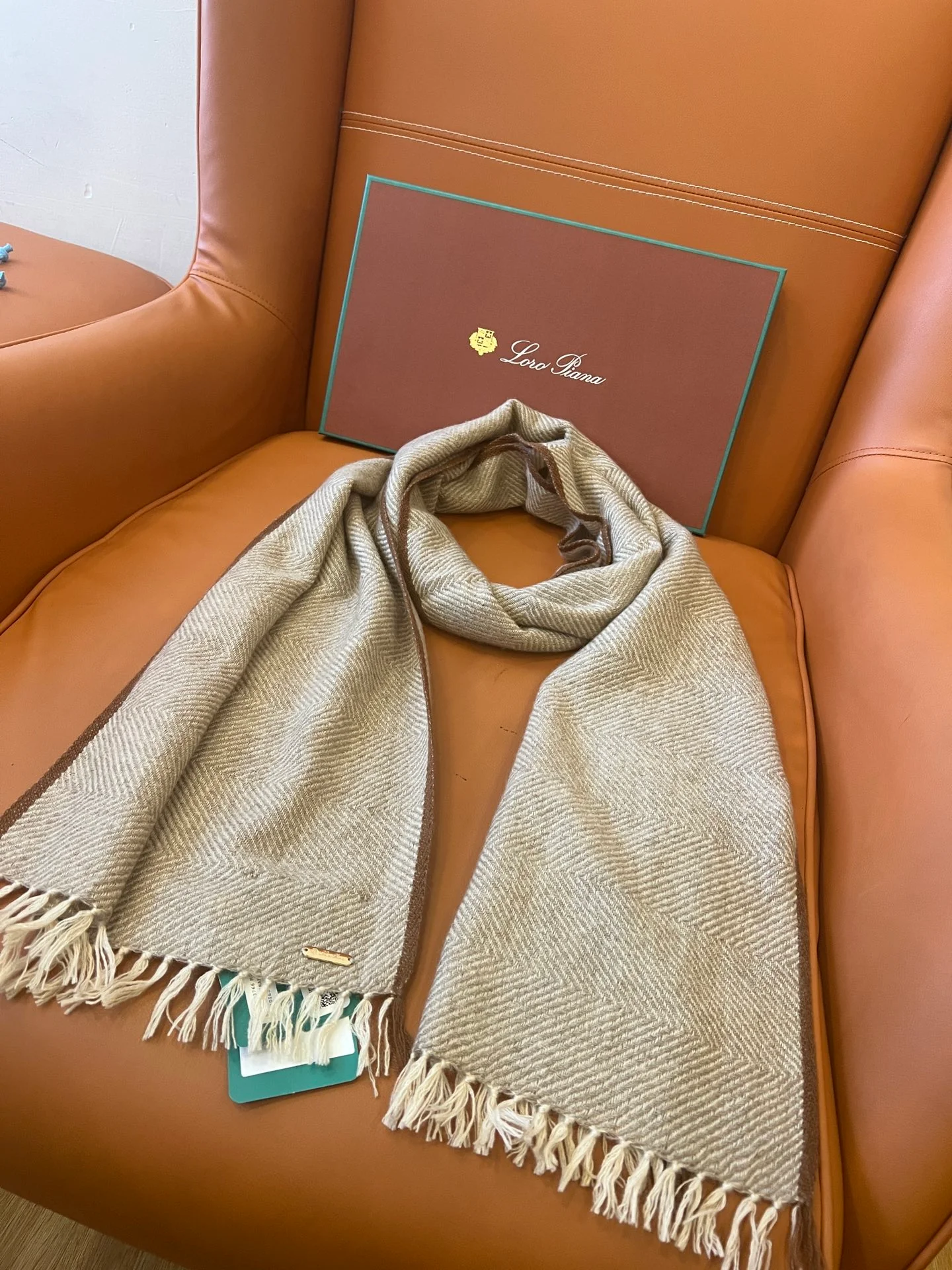 Мужской кашемировый шарф Loro Piana 2024 — 30-190