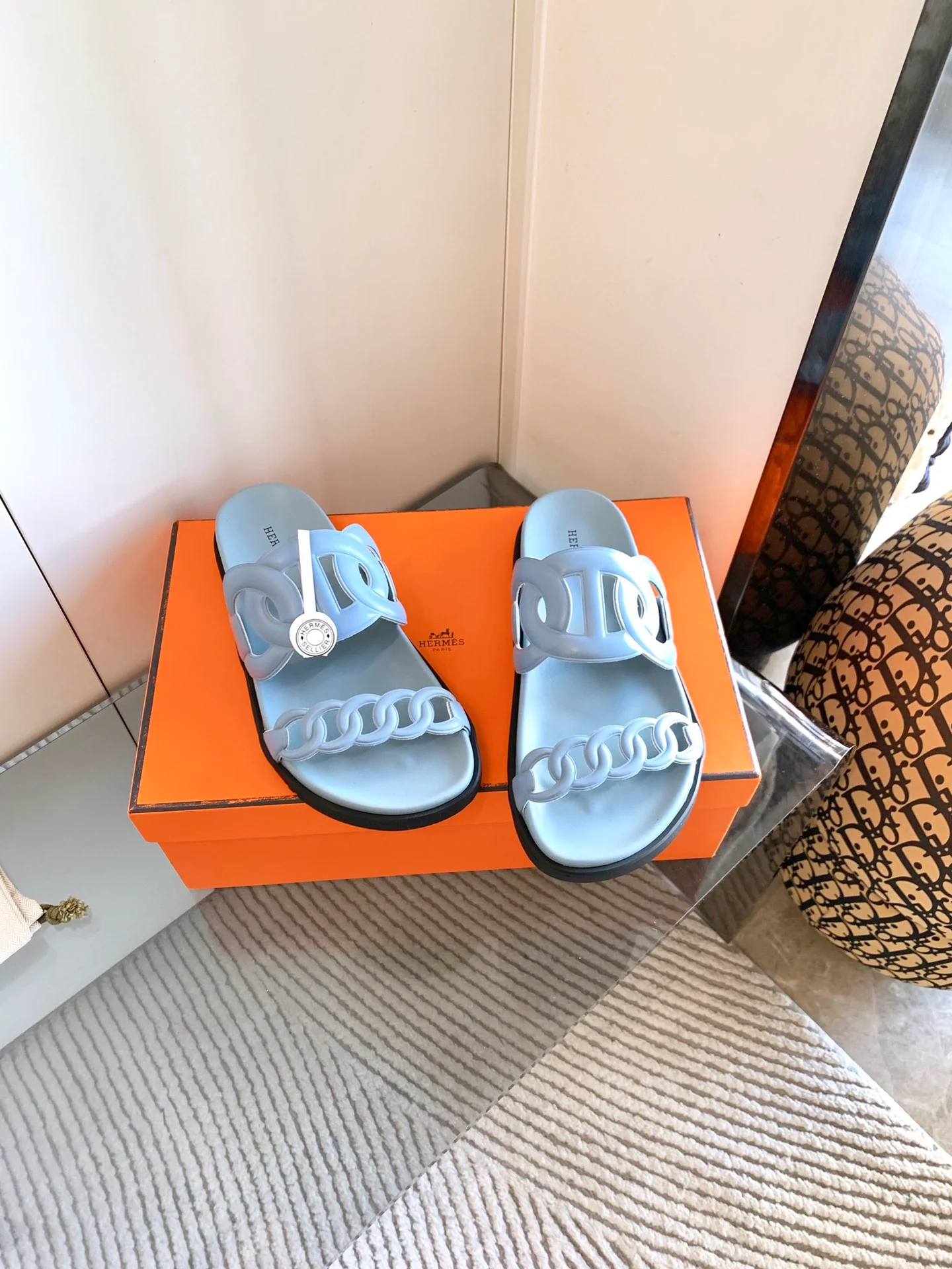 Модные сандалии Hermes - синие