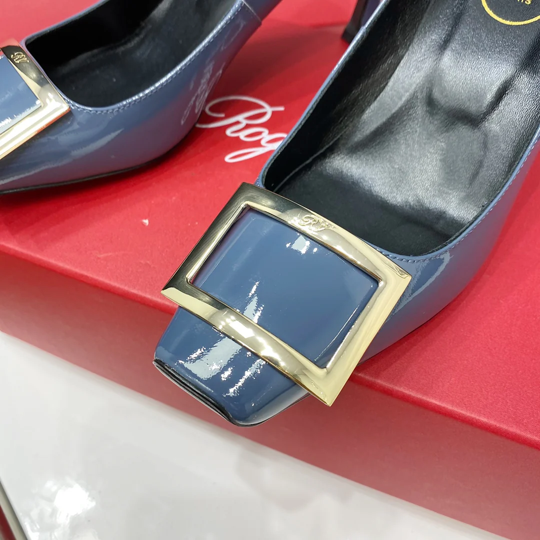 Каблук-банан RV-7-5 см - Туманно-голубой