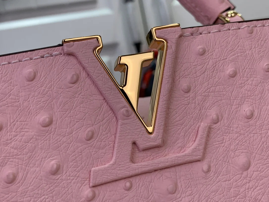 LV Capucines BB - Сумка из коровьей кожи с жемчужной цепочкой - Розовая