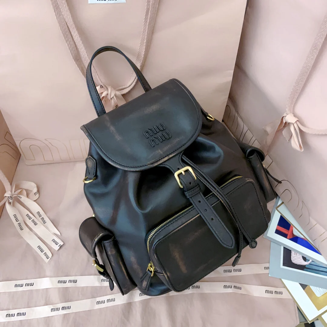Рюкзак Miu Miu-5bz042, большой размер, черный.