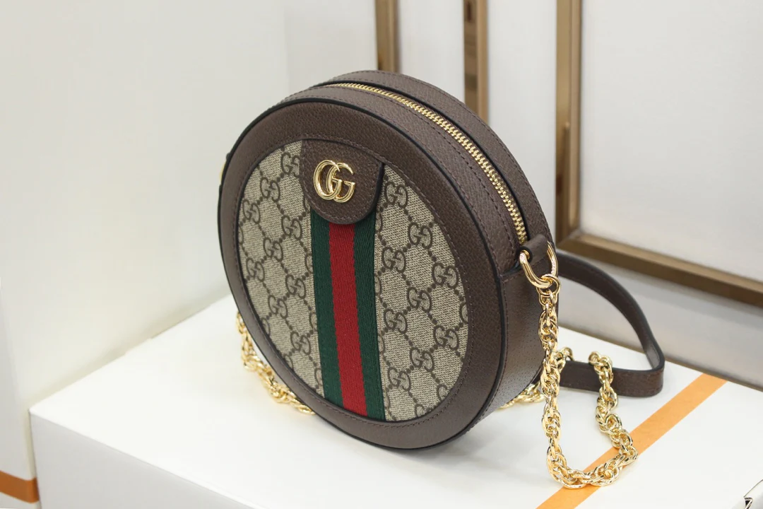Круглая сумка Gucci Ophidia - сумка через плечо - канва с монограммой