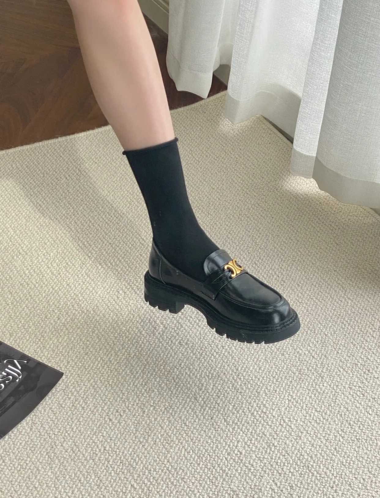 Туфли Celine Arc de Triomphe в афро-стиле - черные