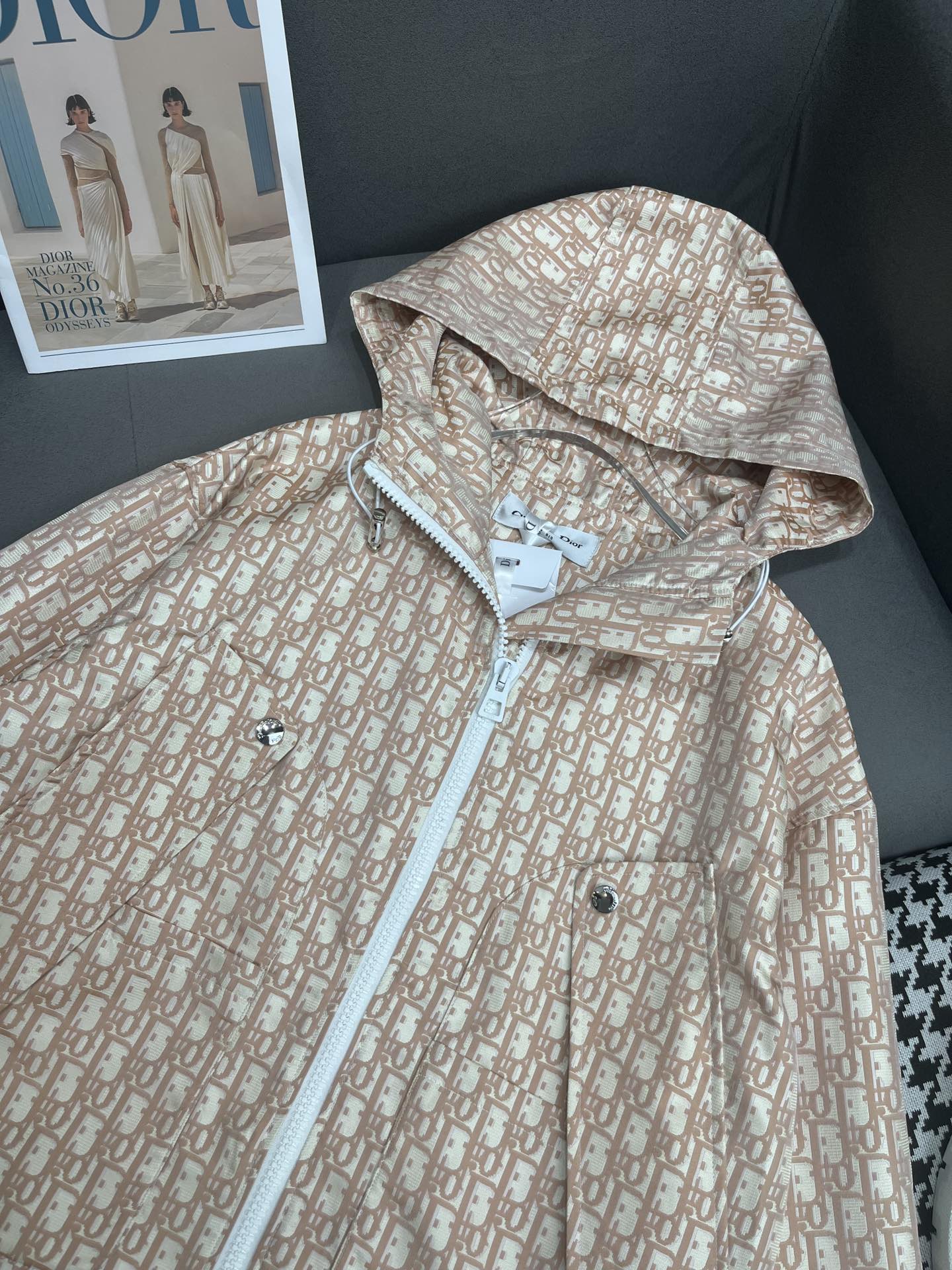 Новый тренч с капюшоном Dior 2403-24ss весна/лето - оранжевый