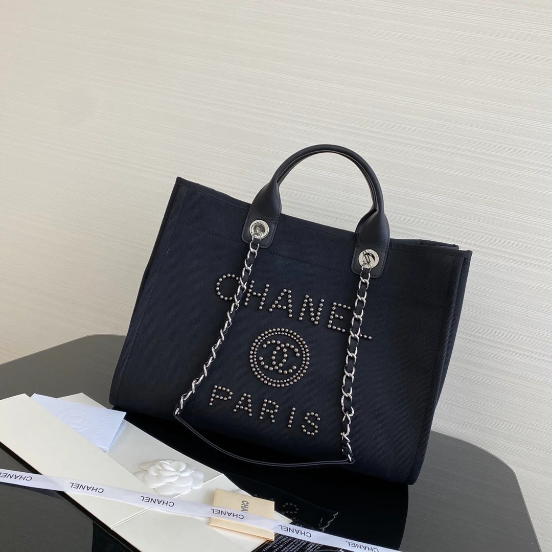 Большая пляжная сумка Chanel Pearl Black