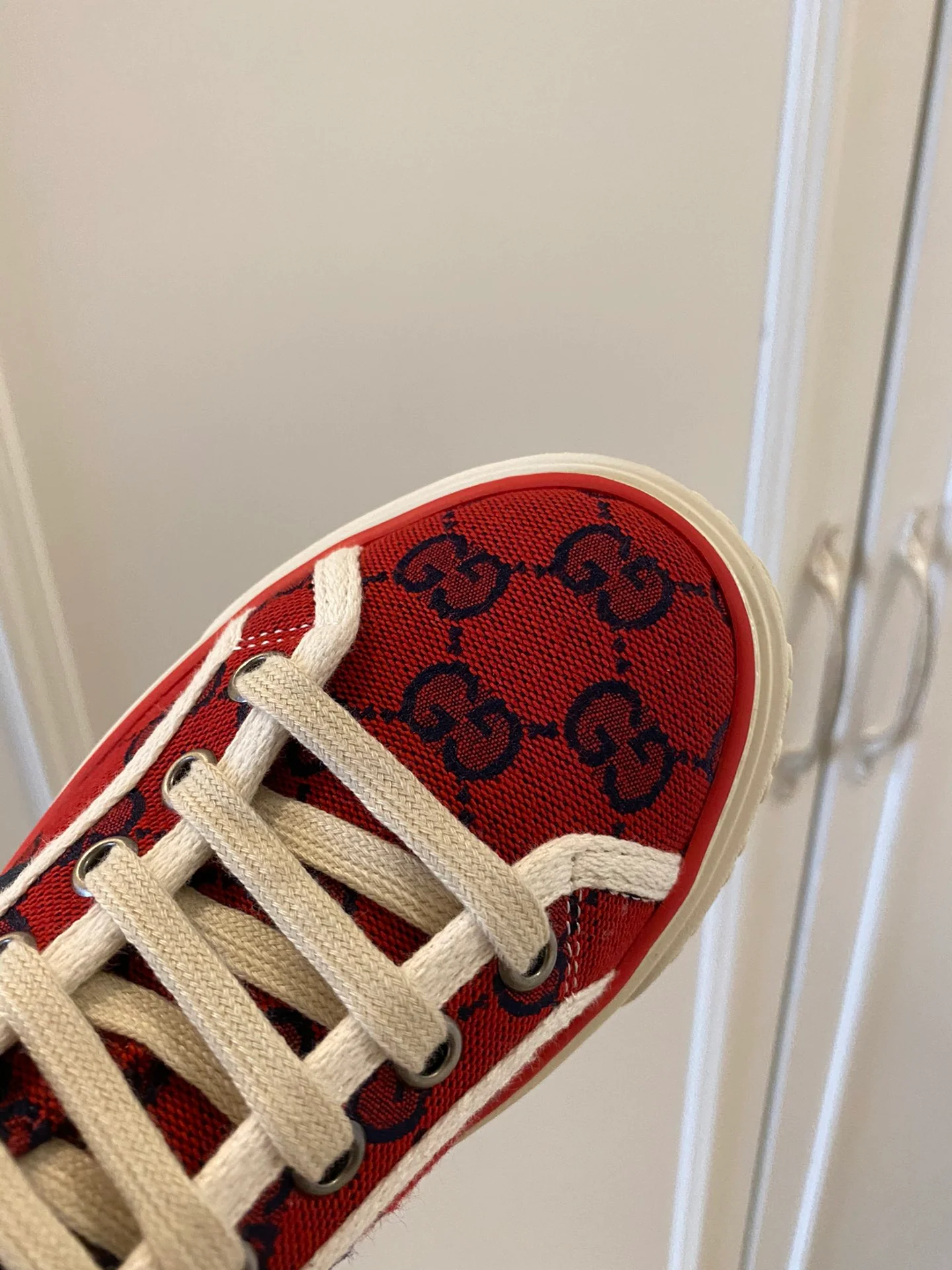 Высокие кеды Gucci с монограммой из канваса - 1