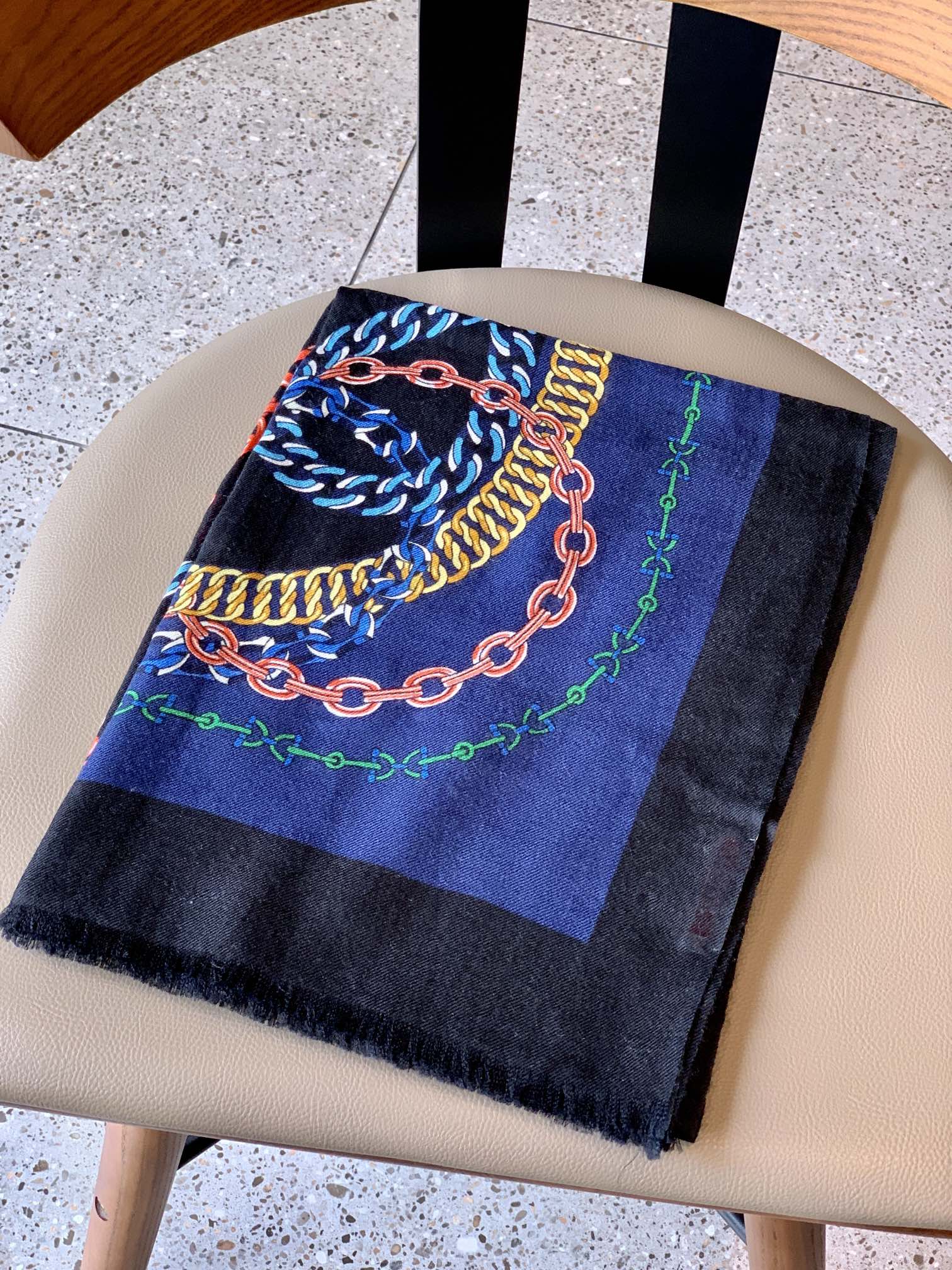 Шарф-цепочка Hermes - 100 см - 200 см - 100 см - высококачественный кашемир - 2 см