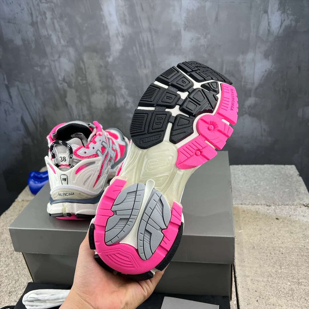Кроссовки Balenciaga Runner - унисекс - серебристо-розовые