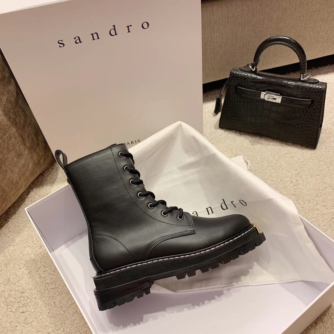 BV - Металлическая колодка - Ботинки на шнуровке до середины икры